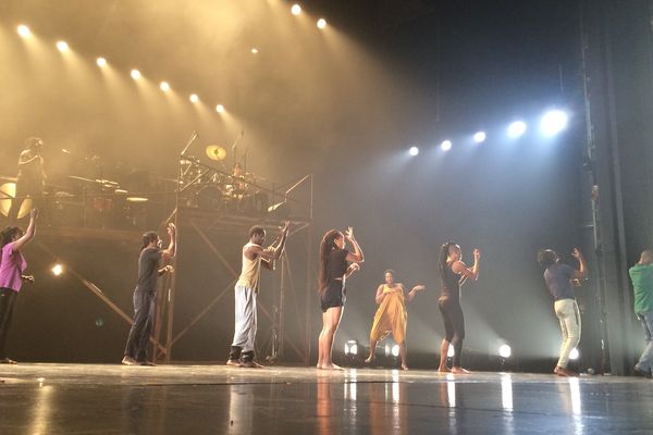 Une dizaine de danseurs participe à cette chorégraphie énergique.