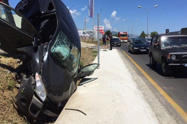 Accident de la route spectaculaire à Biguglia, le 5 juillet 2017.