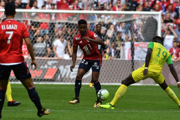 Abdoulaye Touré sous les couleurs du FC Nantes face au LOSC le 6 août 2017