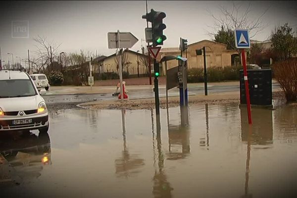 Saint-Louis-de-Montferrand, lors des inondations de la tempête Xynthia, le 1er mars 2010.