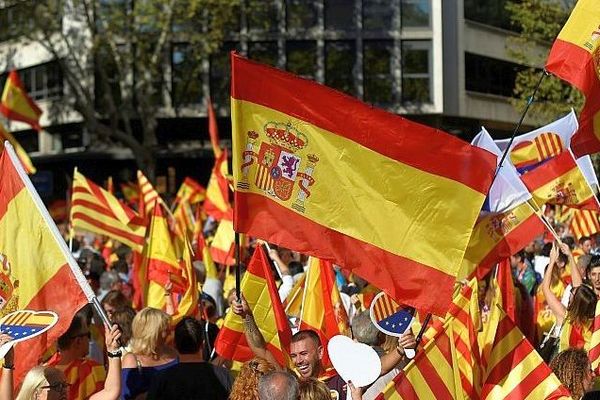 Barcelone (Espagne) - manifestation des Catalans anti-indépendantistes - octobre 2019.