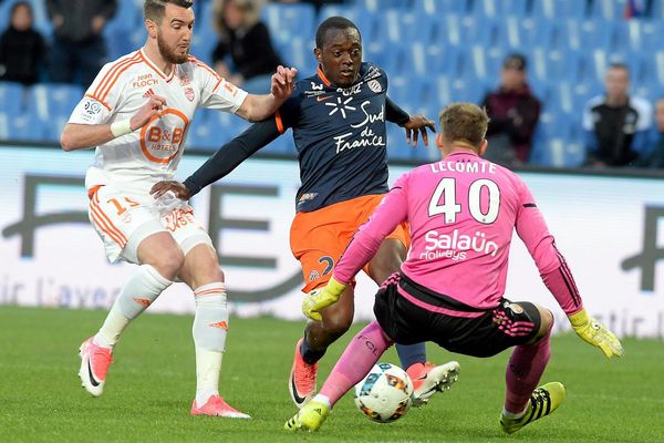 Lorient s'est incliné 2-0 sur la pelouse de Montpellier lors de la 33e journée de Ligue 1 - 15 avril 2017