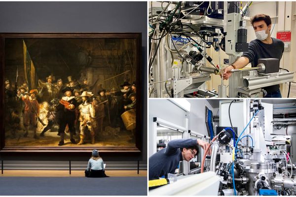 Les pigments de "La Ronde de Nuit" de Rembrandt auscultés à Grenoble par Victor Gonzalez et Marine Cotte grâce à la lumière synchrotron pour percer les mystères de la peinture du maître flamand.