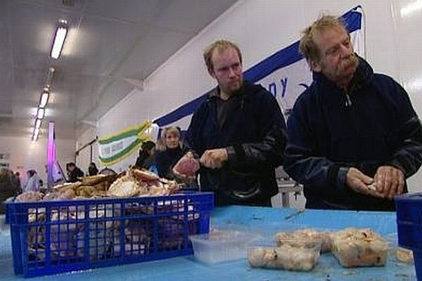 Les seize tonnes de coquilles débarquées pour al fête ont toute été vendues sous la criée de Grandcamp-Maisy