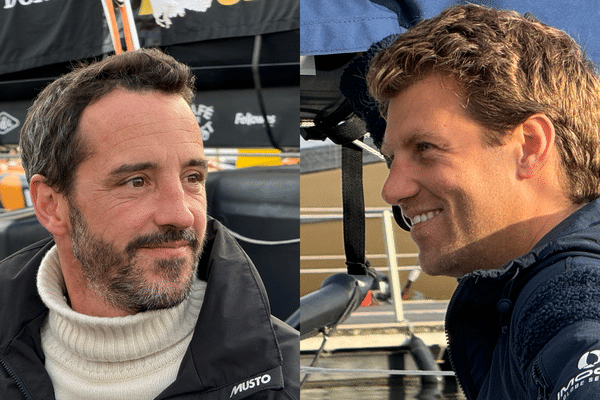 Louis Burton et Benjamin Ferré, deux skippers malouins au départ du Vendée Globe 2024.