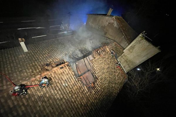 Incendie à Miremont (Haute-Garonne) le 28 janvier 2023.