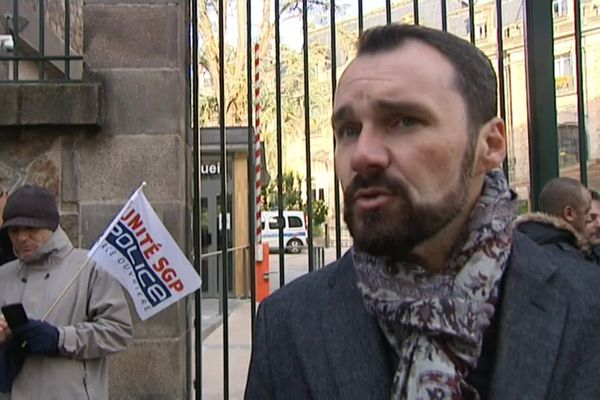 Grégory Hugues lors d'une manifestation