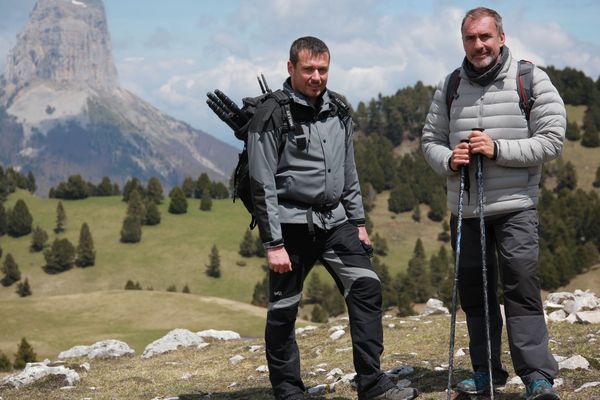 Laurent Guillaume & Benoit Betton, conservateur dans la Réserve naturelle des Hauts plateaux du Vercors, 