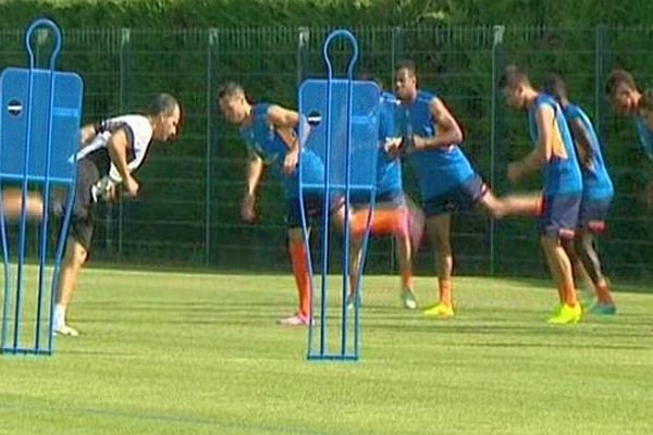 Montpellier - le MHSC à l'entraînement avant la reprise du championnat de Ligue 1 - 7 août 2014.