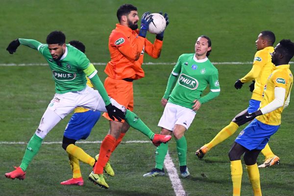 Mehdi Jeannin, gardien du FCSM, a fait de nombreuses envolées en fin de match.