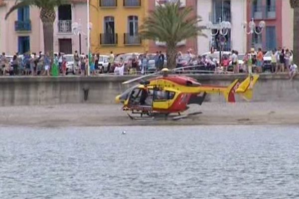 Le petit garçon, sauvé de la noyade, a été transporté par un hélicoptère de la sécurité civile vers l'hôpital de Perpignan. 