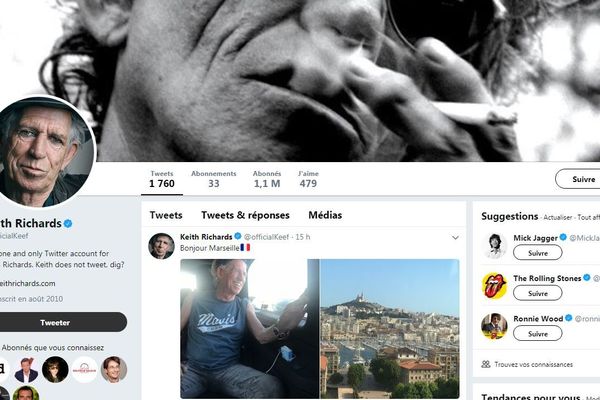 Le compte Twitter de Keith Richard.