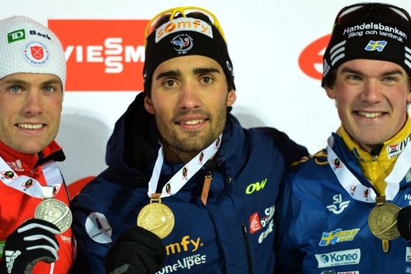 Nové Mesto (République tchèque) - le Catalan Martin Fourcade remporte le 20km aux mondiaux 2013 de biathlon - 14 février 2013.