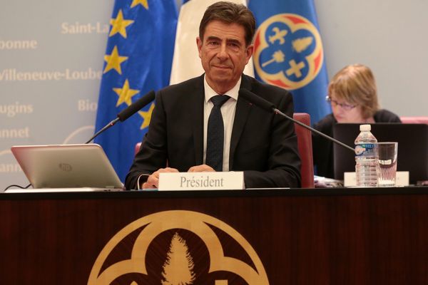 Le président du conseil départemental des Alpes-Maritimes lors de son élection en septembre 2017.