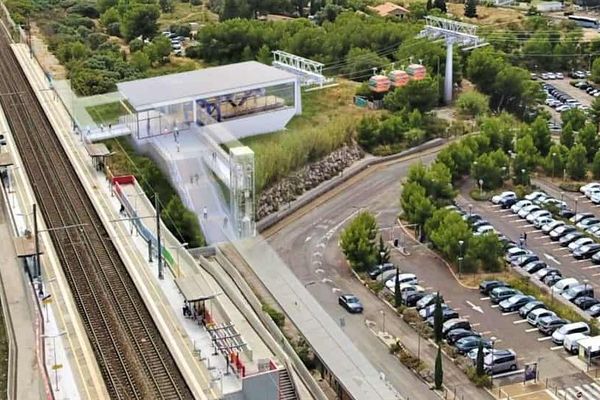 Image du projet de téléphérique reliant la gare de Vitrolles à l'aéroport Marseille-Provence.