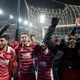 La célébration des joueurs du Stade Brestois après le coup de sifflet final