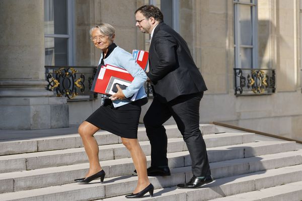 Le nouveau ministre de la Santé, le Gardois Aurélien Rousseau en compagnie d'Elisabteh Borne à l'Elysée - 2022.