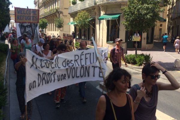 Environ 200 personnes se sont réunies à Montpellier pour soutenir les réfugiés.