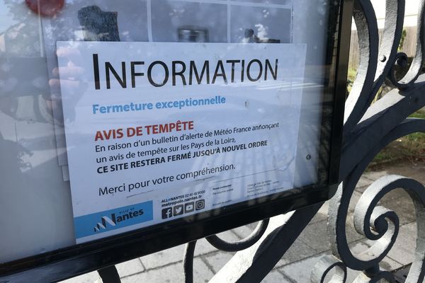 17 parcs et jardins publics de Nantes fermés pendant cet épisode venteux.