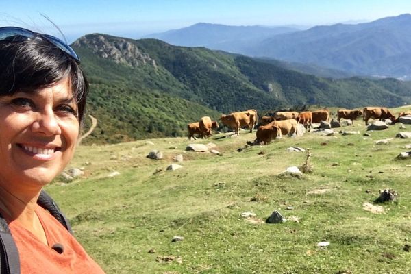 Elsa Panadès sur les hauteurs de Batère à 1600m d'altitude