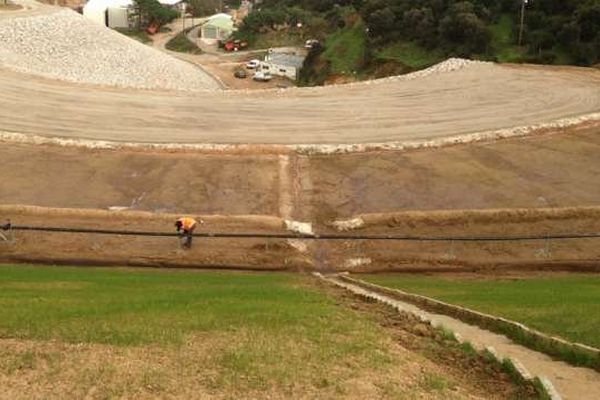 Site de l’ancienne décharge de Saint-Antoine en cours de réhabilitation, près d'Ajaccio