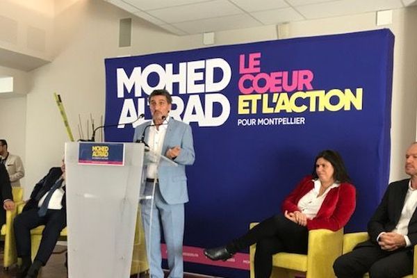 Mohed Altrad, lors de la conférence de presse de présentation de sa candidature à la mairie de Montpellier.