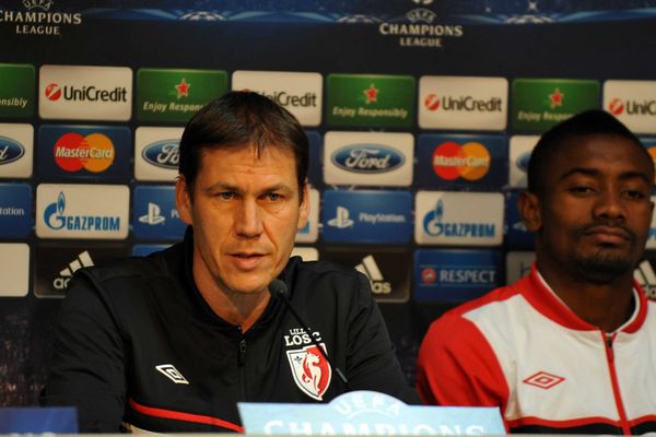 Rudi Garcia et Salomon Kalou, le 18 septembre 2012. 