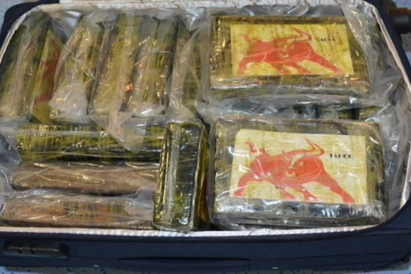 Les paquets de cocaïne transportés dans des valises à bord du Jet privé en provenance de Colombie, ayant pour destination finale Biarritz.