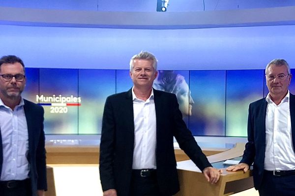 Hervé Neau, Yannick Louarn et Gérard Allard sur le plateau de France 3 Pays de la Loire