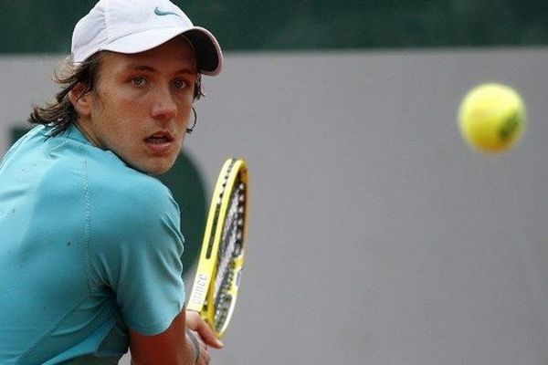 Lucas Pouille ce mardi après-midi à Roland Garros. Il affronte l'Américain Kuznetsov.