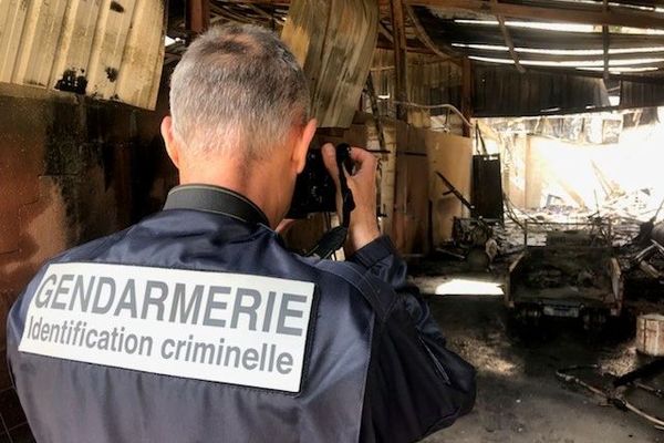 Enquête des gendarmes après l'incendie de la distillerie de Pierre Alessandri.