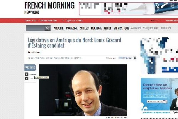 Information publiée aujourd'hui sur le site "frenchmorning.com"