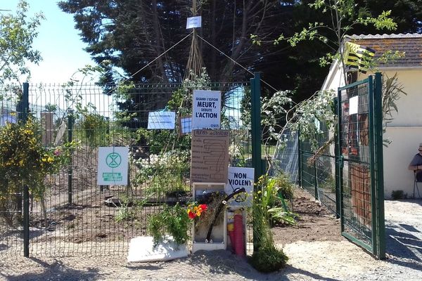 Les opposants ont remplacé symboliquement la dalle de béton par un jardin arboré.