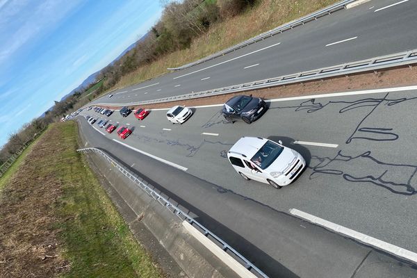 Contre la réforme des retraites : 8 kilomètres de bouchon de Guéret à Gouzon.