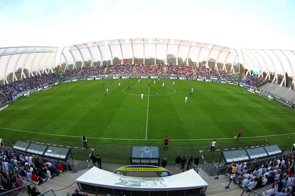 Le stade de la Licorne le 21 avril 2018 lors de la rencontre avec Strasbourg.