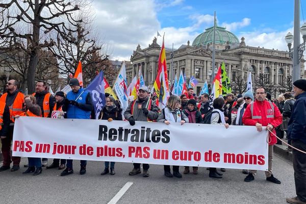 10.000 manifestants ont été comptabilisés par les syndicats à Strasbourg, contre 30.000 le 7 mars