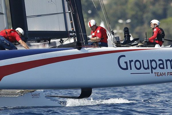 Groupama team lors du 2ème jour de l'América's cup