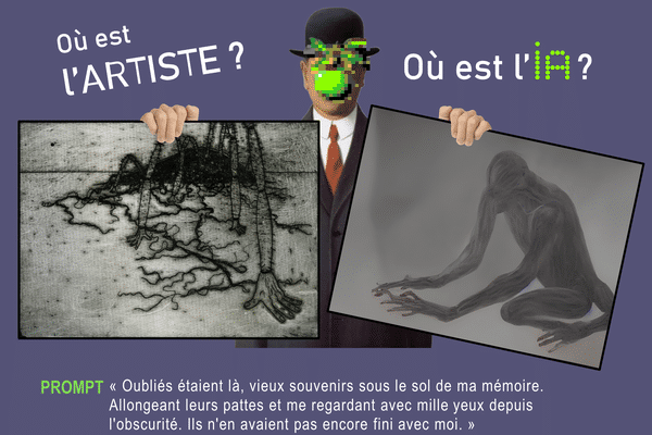 Lequel de ces deux tableaux n'est que pure invention d'une intelligence artificielle : à vous de jouer. C'est l'une des réalisations à voir lors de l'exposition ZizanIA, à Nancy.