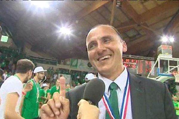 Frédéric Forte, le 20 juin 2015, après le 11° titre de champion de France du Limoges CSP.