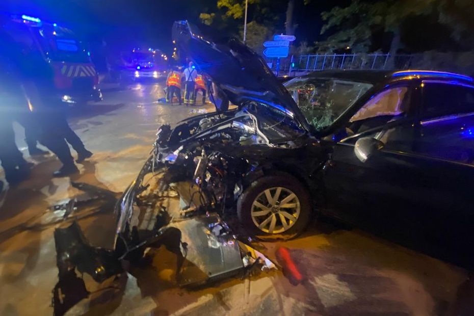 three police officers injured, one seriously in an accident