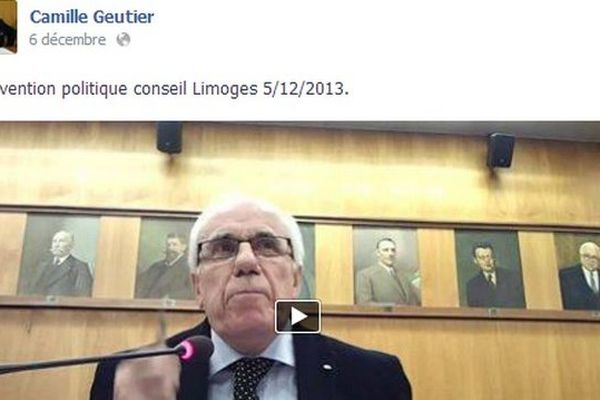 Intervention filmée publiée sur le compte facebook de Camille Geutier.