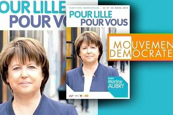 Martine Aubry devra sans doute retirer le logo du Modem sur son tract de campagne