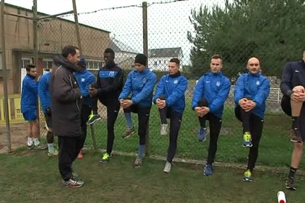 Séance d'entraînement ce 1er janvier pour l'US Granville à la veille des 32e de finale de la Coupe de France