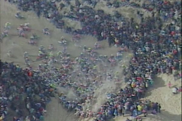 Le goulet pendant l'Enduro du Touquet 95