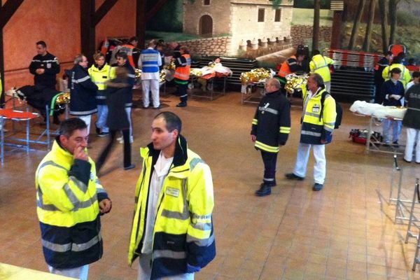 A Veyrac, un exercice de sécurité civile implique une centaine d'acteurs de la sécurité civile de la région, le 6 décembre 2012