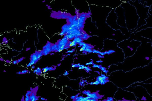 Image radar de la tornade, prise par Météo France le 15/12/12