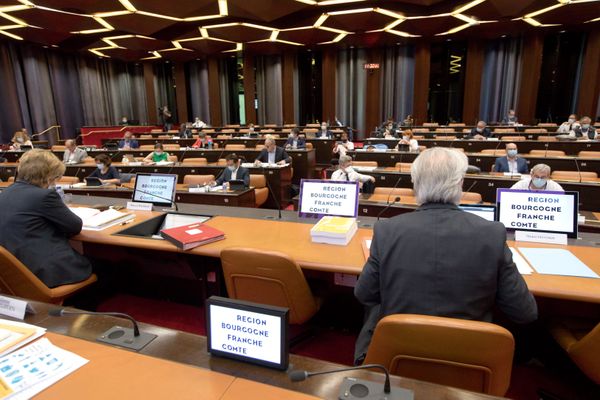 Le conseil régional de Bourgogne-Franche-Comté en avril 2020.