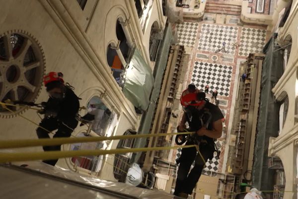 Le dallage de Notre-Dame de Paris est fait de marbre. Les 2600 dalles de la partie claire ont été extraites dans les carrières de la Vallée heureuse à Rinxent, sur la Côte d'Opale.