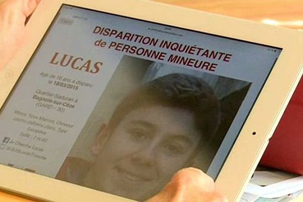 Lucas Tronche a disparu de Bagnols-sur-Cèze, dans le Gard, depuis le 18 mars 2015.