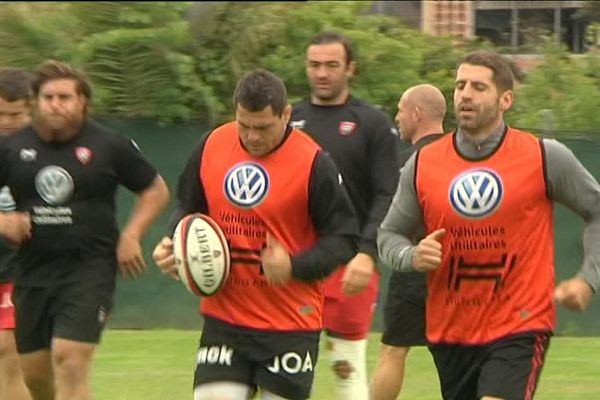 Le RCT à l'entraînement avant le déplacement à Bordeaux-Bègles.